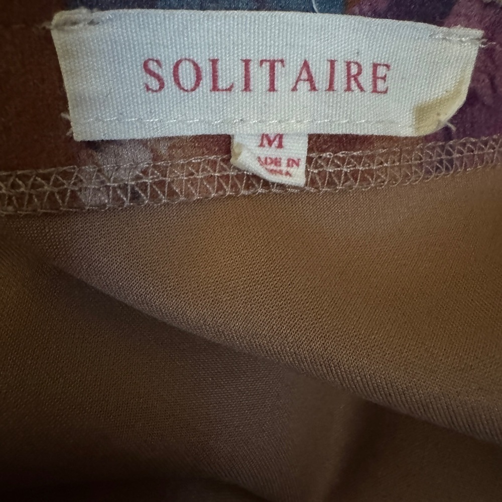 Solitaire by Ravi Khosla Faux Suede Floral Duster Cardigan Size Medium - Picture 2 of 5